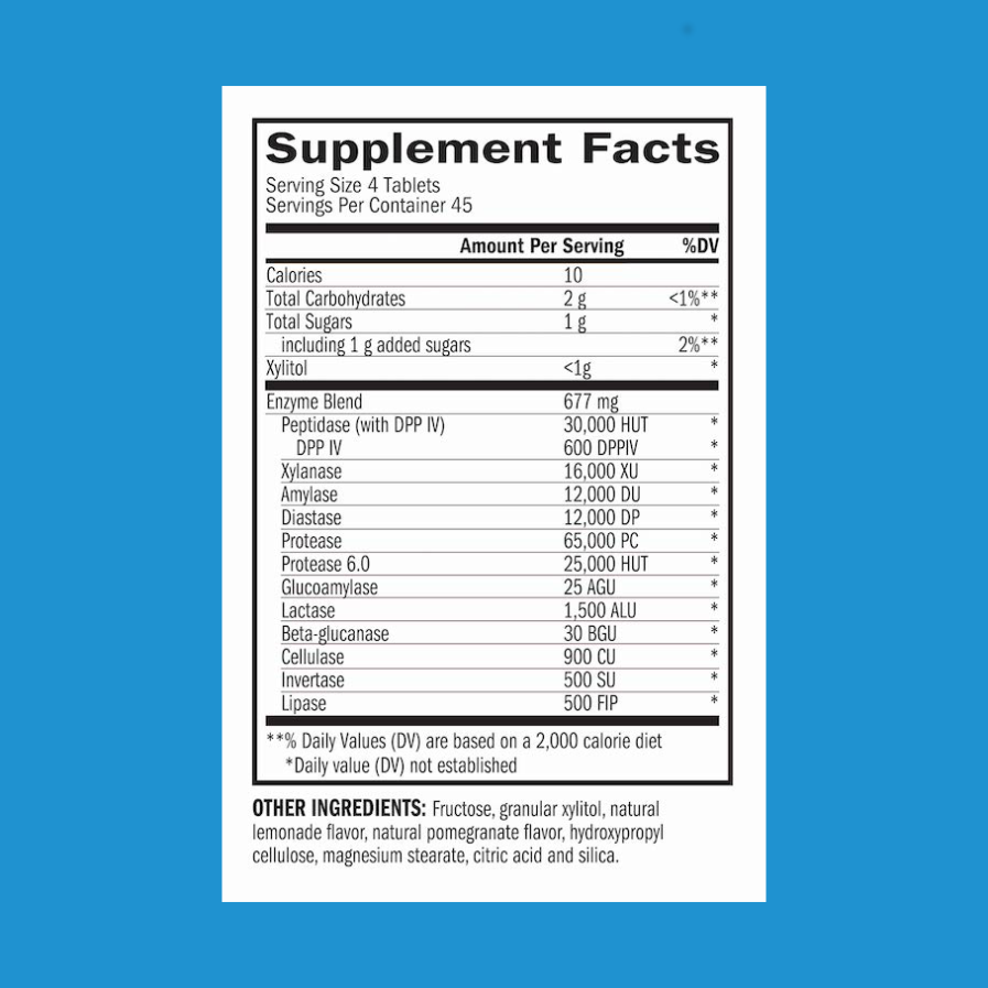 TriEnza 180 chewables supplement facts