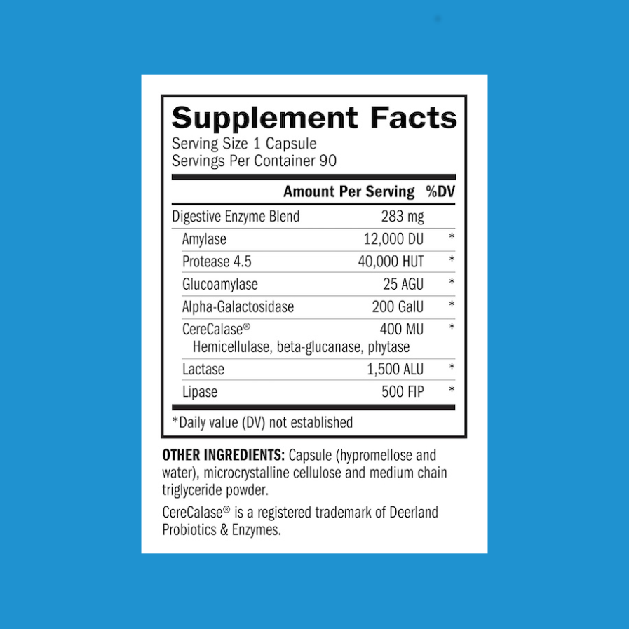 Zyme Prime 90 supplement facts